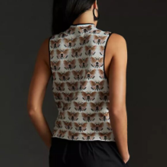 Sarah Gordon Maeve Anthropologie Maria Mock Neck Sleeveless Sweater Tank Size XS - Picture 2 of 11